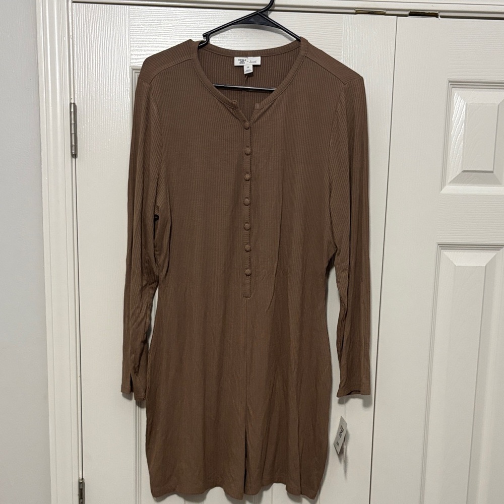 Jenni Brown Long Sleeve Top